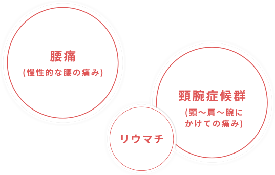 リウマチ、腰痛、頚腕症候群